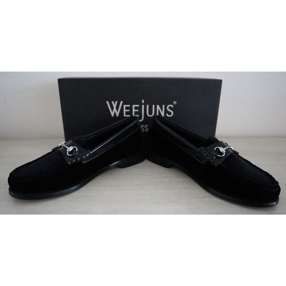 Weejuns by G.H Bass & Co. Men's Sz 6 Black Lianna Velvet/Leather Loafers $135 - Picture 2 of 8